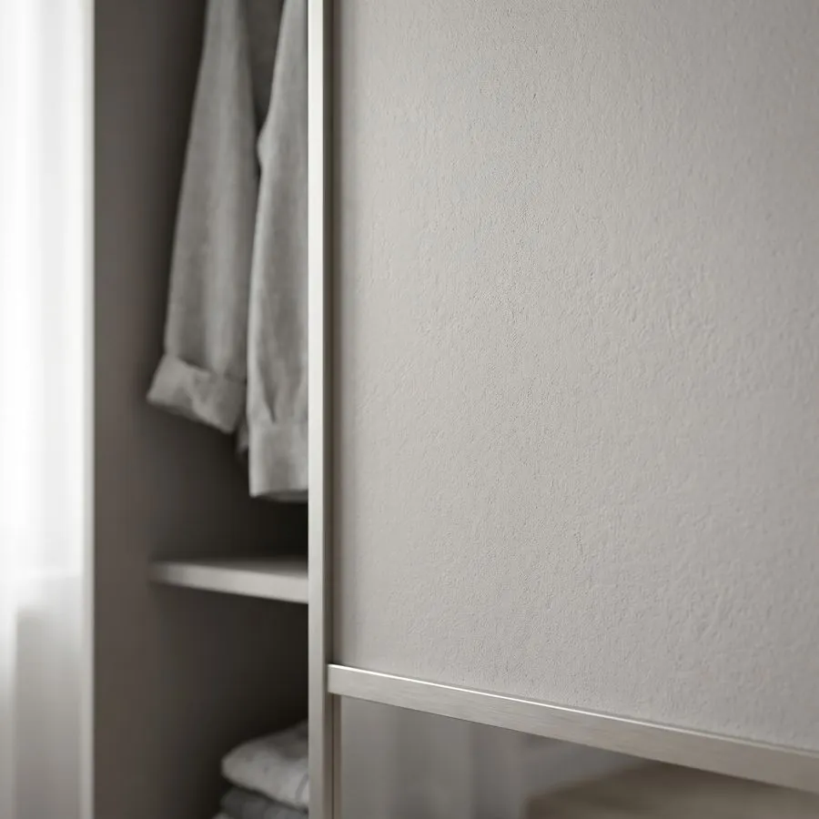 Textured colour sliding wardrobe door finish